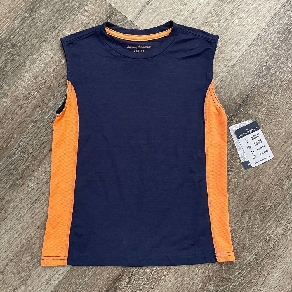 NWT Tommy Bahama Boys Active Tank Top Blue Orange - Size: Small (5/6)